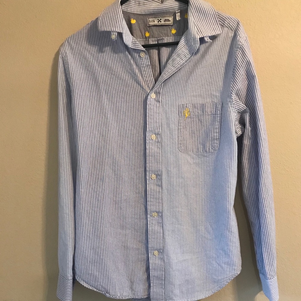 Blue&White Strip Button-up